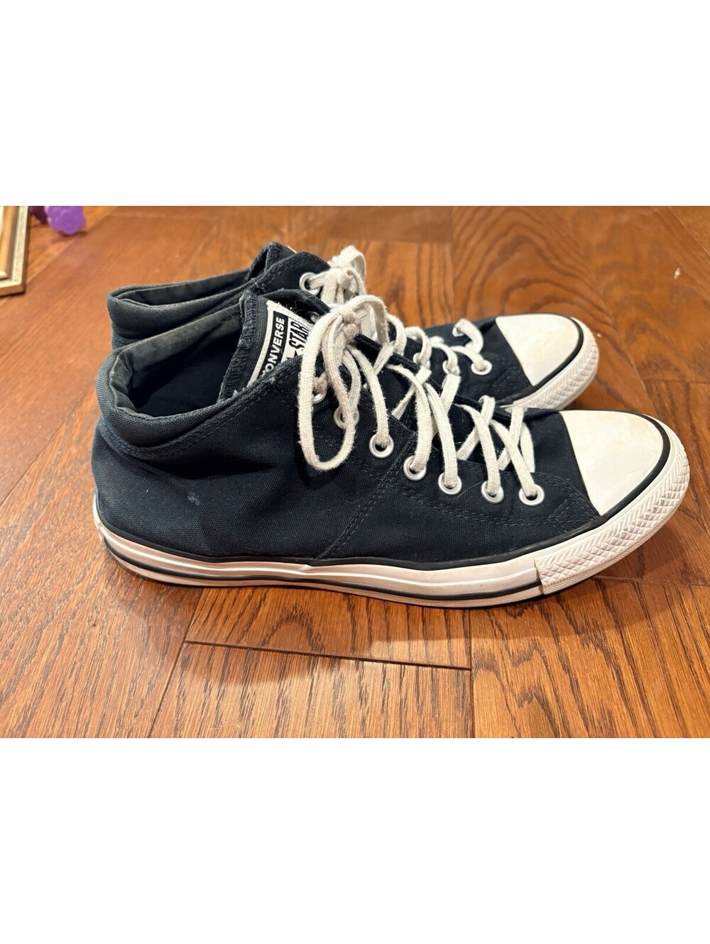 Converse Chuck Taylor All Star Mid Top Black/White Canvas Lace-Up Sneaker